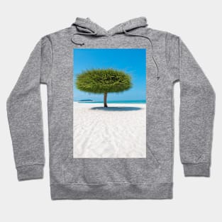 Single tree on tropical beach Hoodie